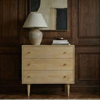 Minimalist Mango Wood Light Oak Oslo Chest of 3 Drawers - Zalynco
