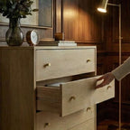 Minimalist Mango Wood Light Oak Oslo Chest of 3 Drawers - Zalynco