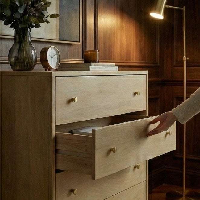 Minimalist Mango Wood Light Oak Oslo Chest of 3 Drawers - Zalynco