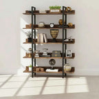 5-Tier Industrial Bookshelf and Display Rack