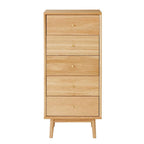 Wright Oak Tallboy Chest of 5 Drawers - Zalynco