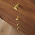 Wright Walnut Tallboy Chest of 5 Drawers - Zalynco