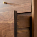 Wright Walnut Tallboy Chest of 5 Drawers - Zalynco