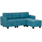 L-Shaped Modular Sofa with Storage for Living Room
